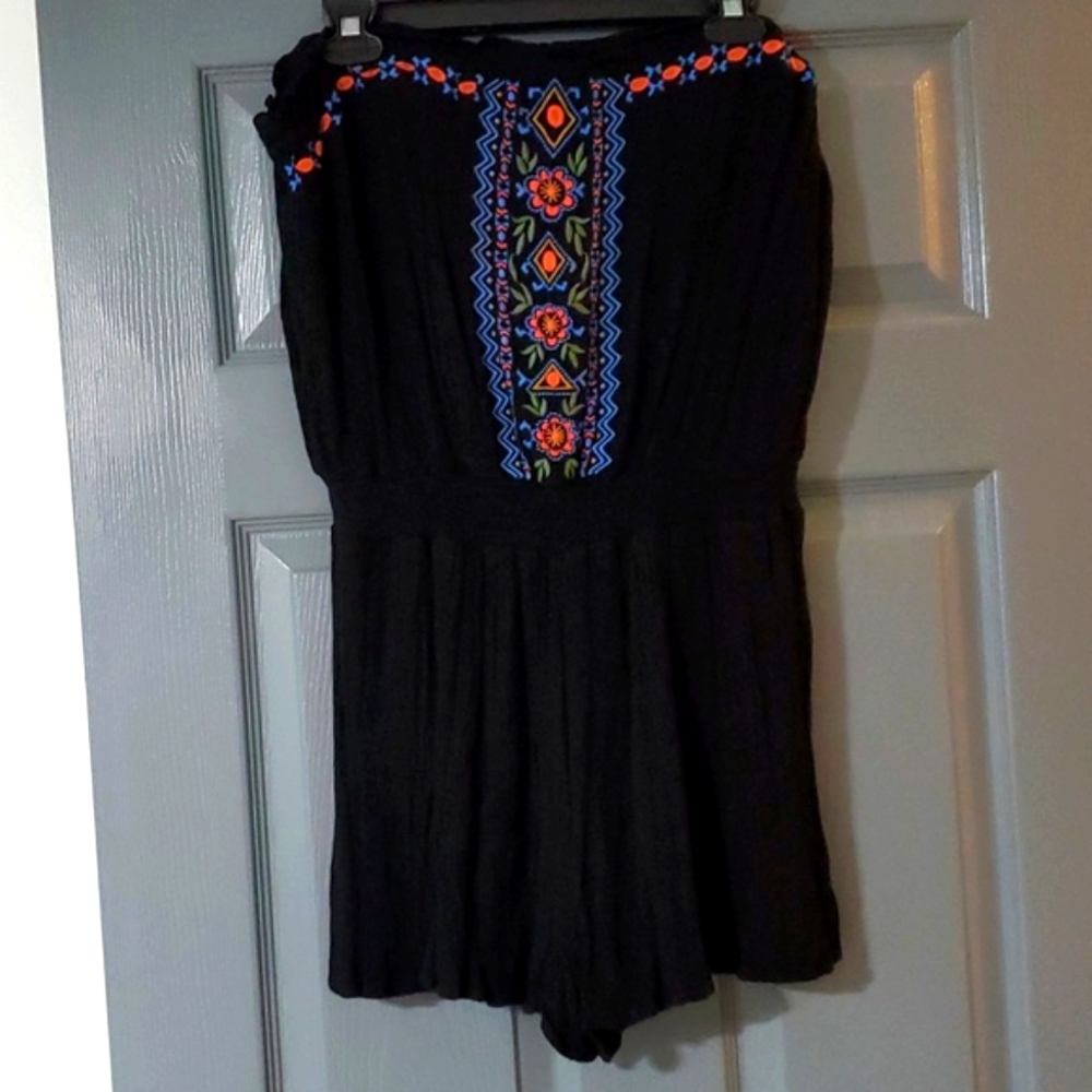 Strapless Black Romper